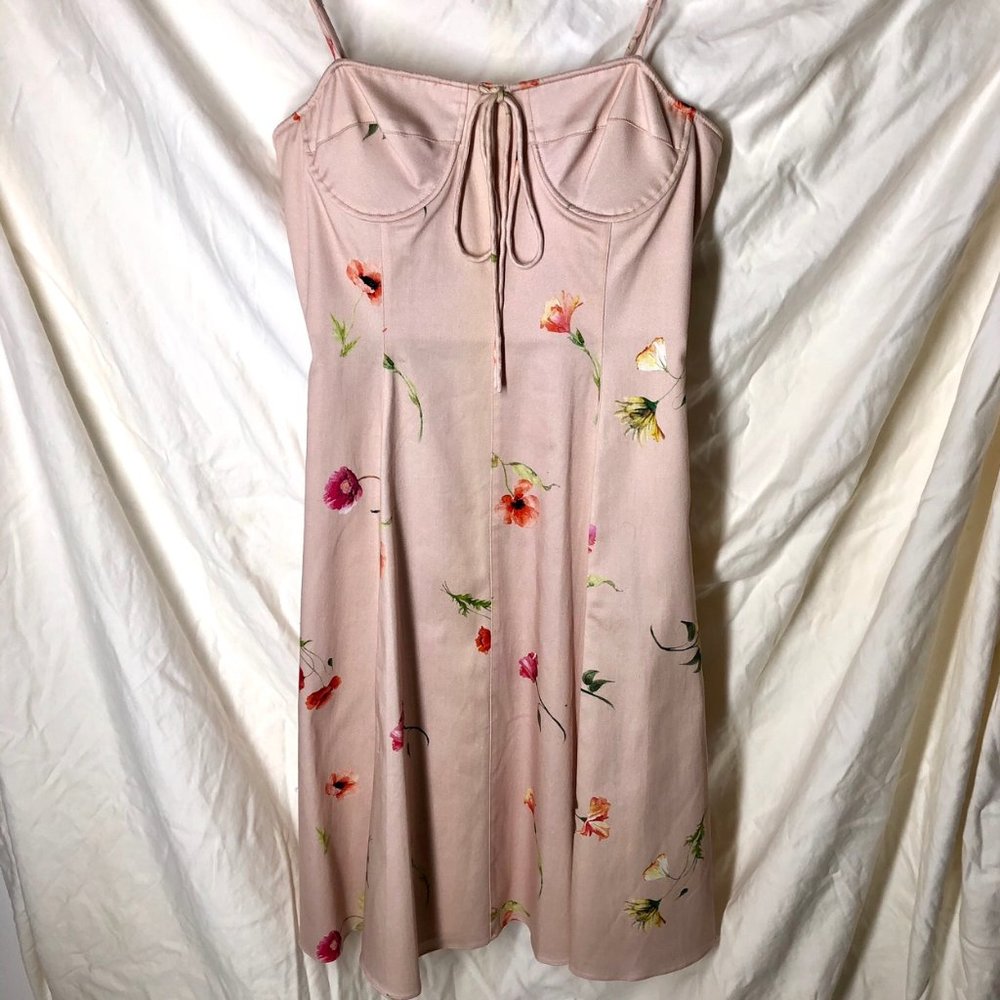 Pale Pink Bustier Top Floral Dress
